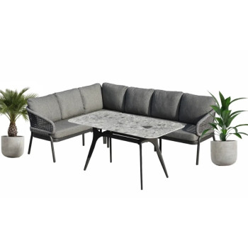 Обідній кутовий комплект ЛІВИЙ (з подушками) SKANDI SK 38G (L) / SK 40G / ANTHRACITE