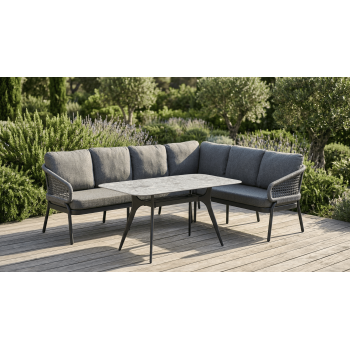 Обідній кутовий комплект ПРАВИЙ (з подушками) SKANDI SK 38G (R) / SK 40G / ANTHRACITE