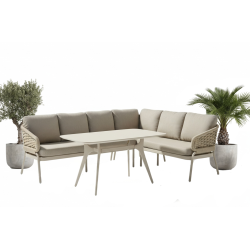 Dining corner set LEFT (with cushions) SKANDI SK 39T (L) / SK 40T / TAUPE
