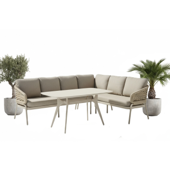 Dining corner set LEFT (with cushions) SKANDI SK 39T (L) / SK 40T / TAUPE