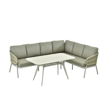 Dining corner set RIGHT (with cushions) SKANDI SK 39T (R) / SK 40T / TAUPE