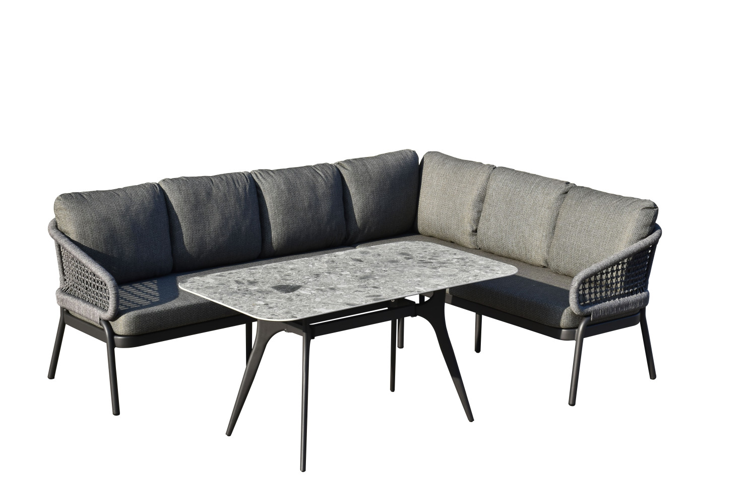 Dining corner set LEFT (with cushions) SKANDI SK 38G (L) / SK 40G / ANTHRACITE
