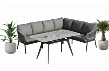 Dining corner set RIGHT (with cushions) SKANDI SK 38G (R) / SK 40G / ANTHRACITE