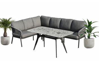 Dining corner set RIGHT (with cushions) SKANDI SK 38G (R) / SK 40G / ANTHRACITE