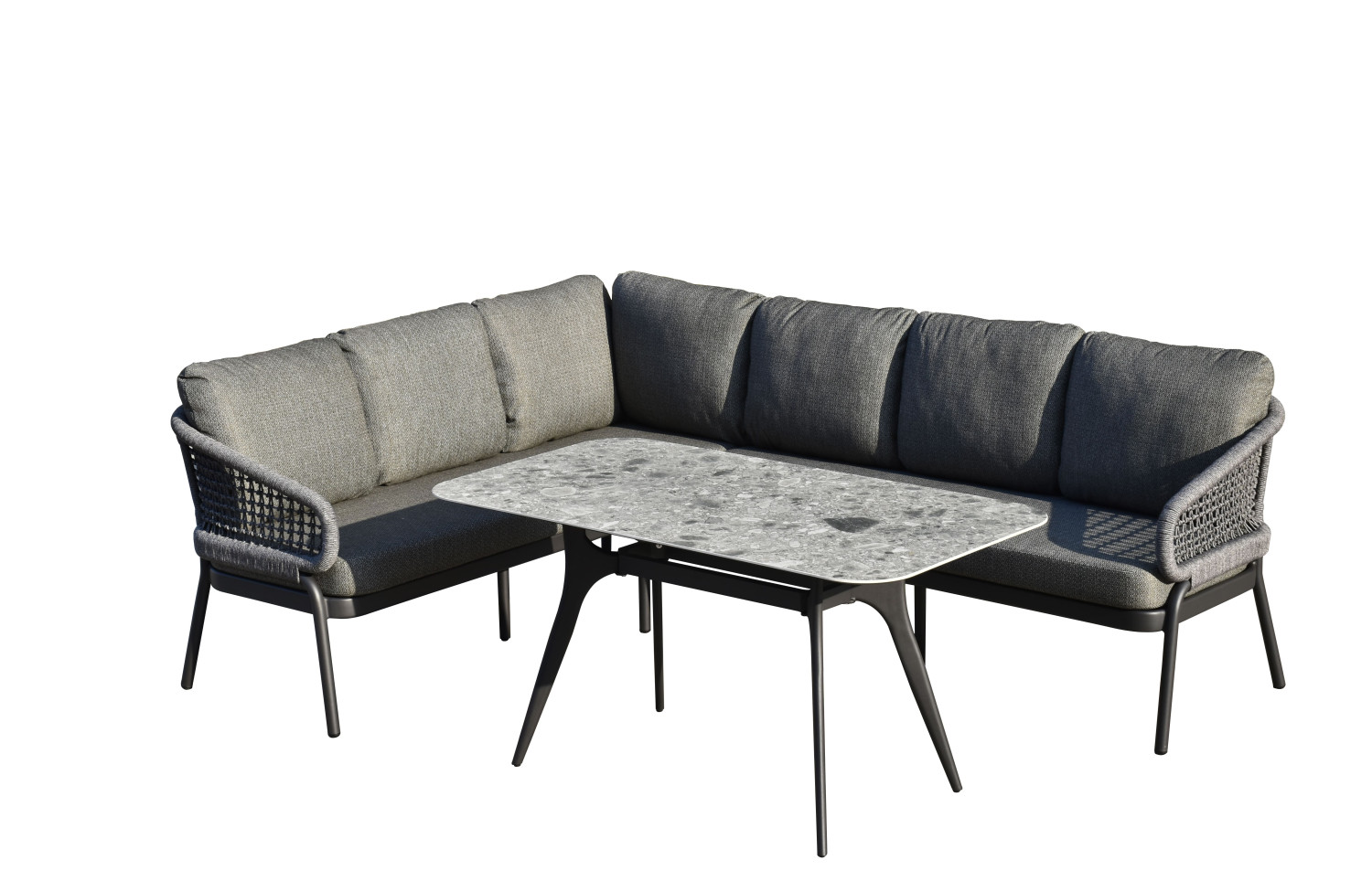 Dining corner set RIGHT (with cushions) SKANDI SK 38G (R) / SK 40G / ANTHRACITE