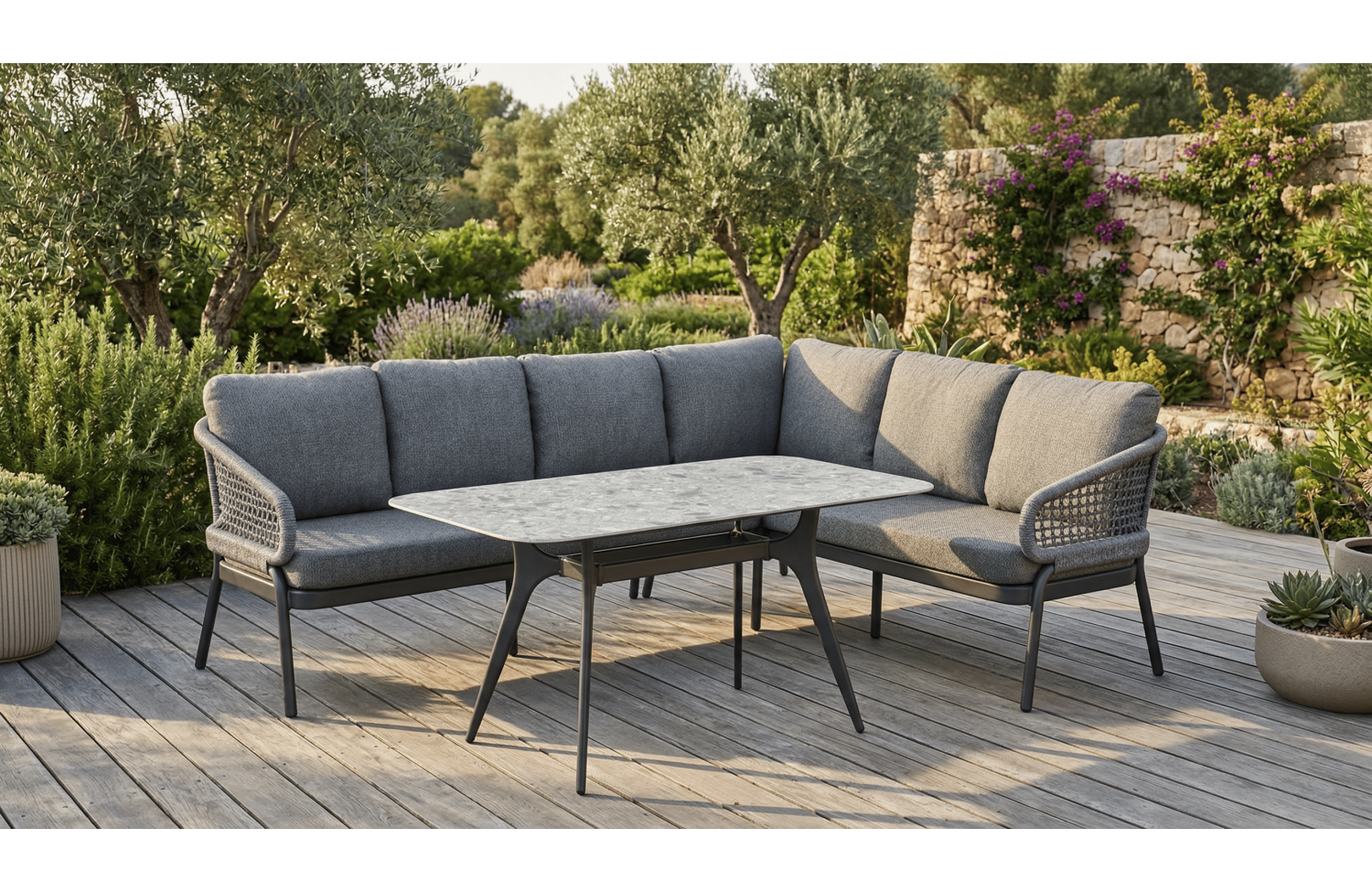 Zestaw narożny do jadalni PRAWY (z poduszkami) SKANDI SK 38G (R) / SK 40G / ANTHRACITE