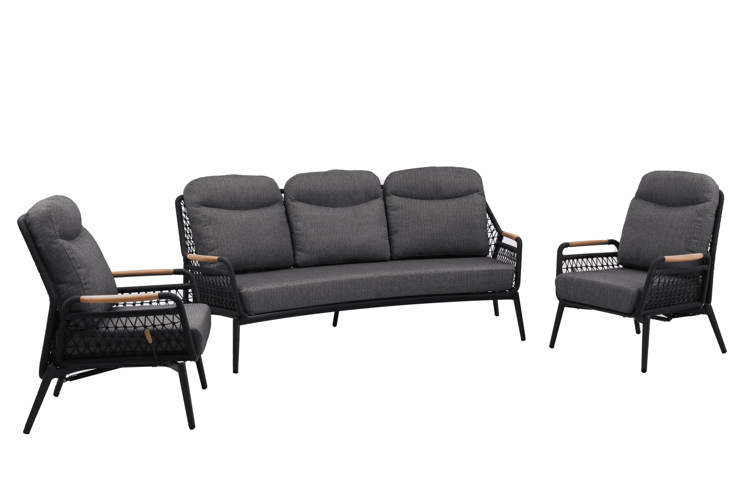 Sofa 3-osobowa ze składanym oparciem (z poduszkami) SKANDI ROSE SK 52G / ANTHRACITE