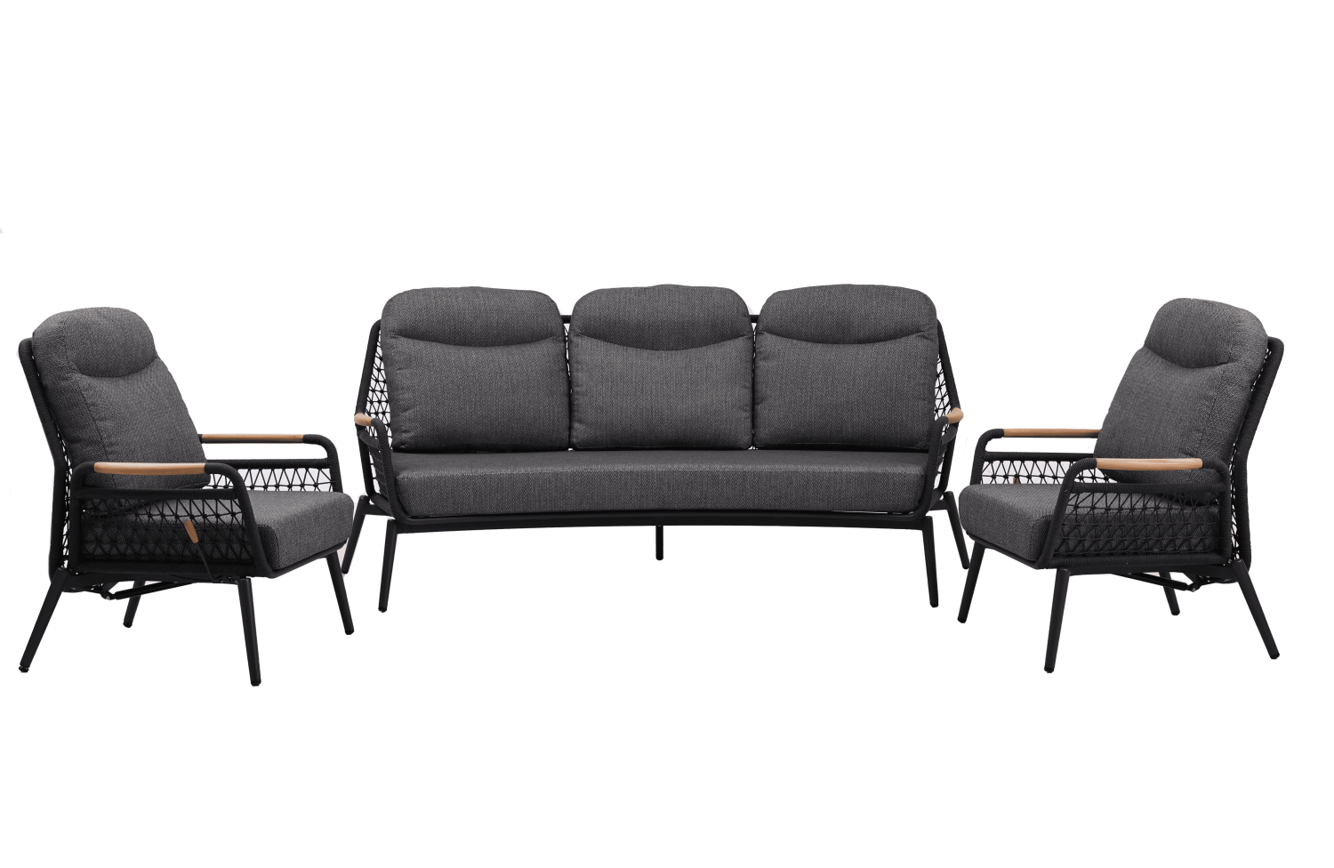 Диван 3-місний зі відкидною спинкою (з подушками) SKANDI ROSE SK 52G / ANTHRACITE