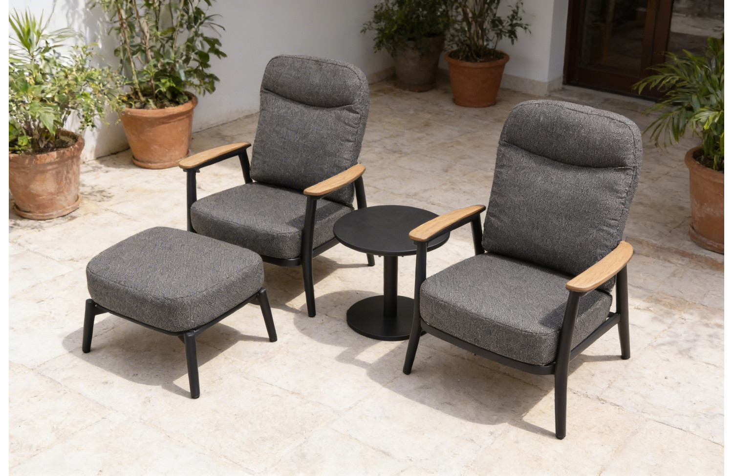 Пуф (з подушкою) SKANDI ROSE SK 53G / ANTHRACITE