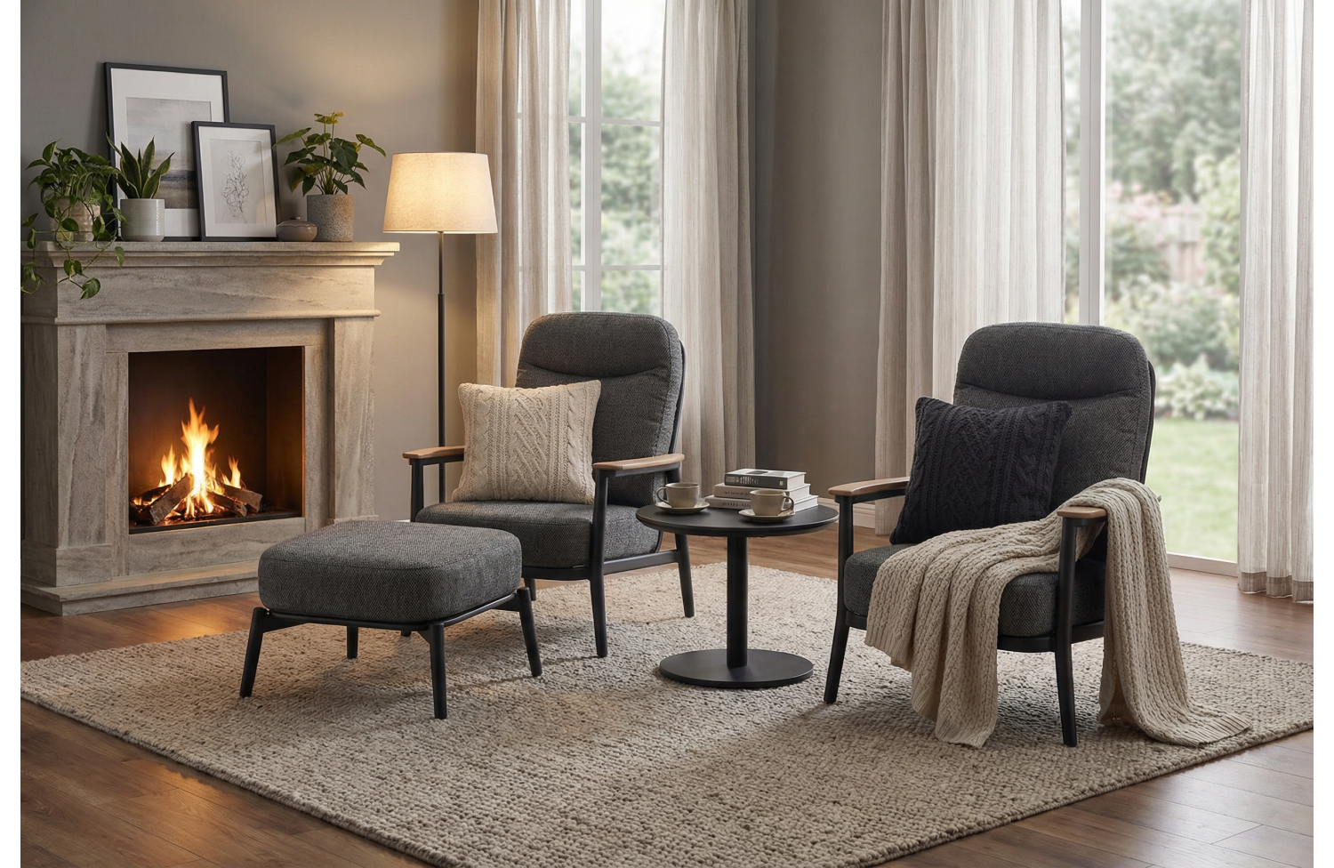 Footrest (with cushion) SKANDI SKY SK 49G / ANTHRACITE