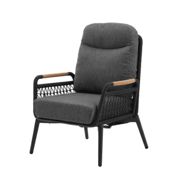 Lounge armchair with folding back (with cushions) SKANDI ROSE SK 50G / ANTHRACITE