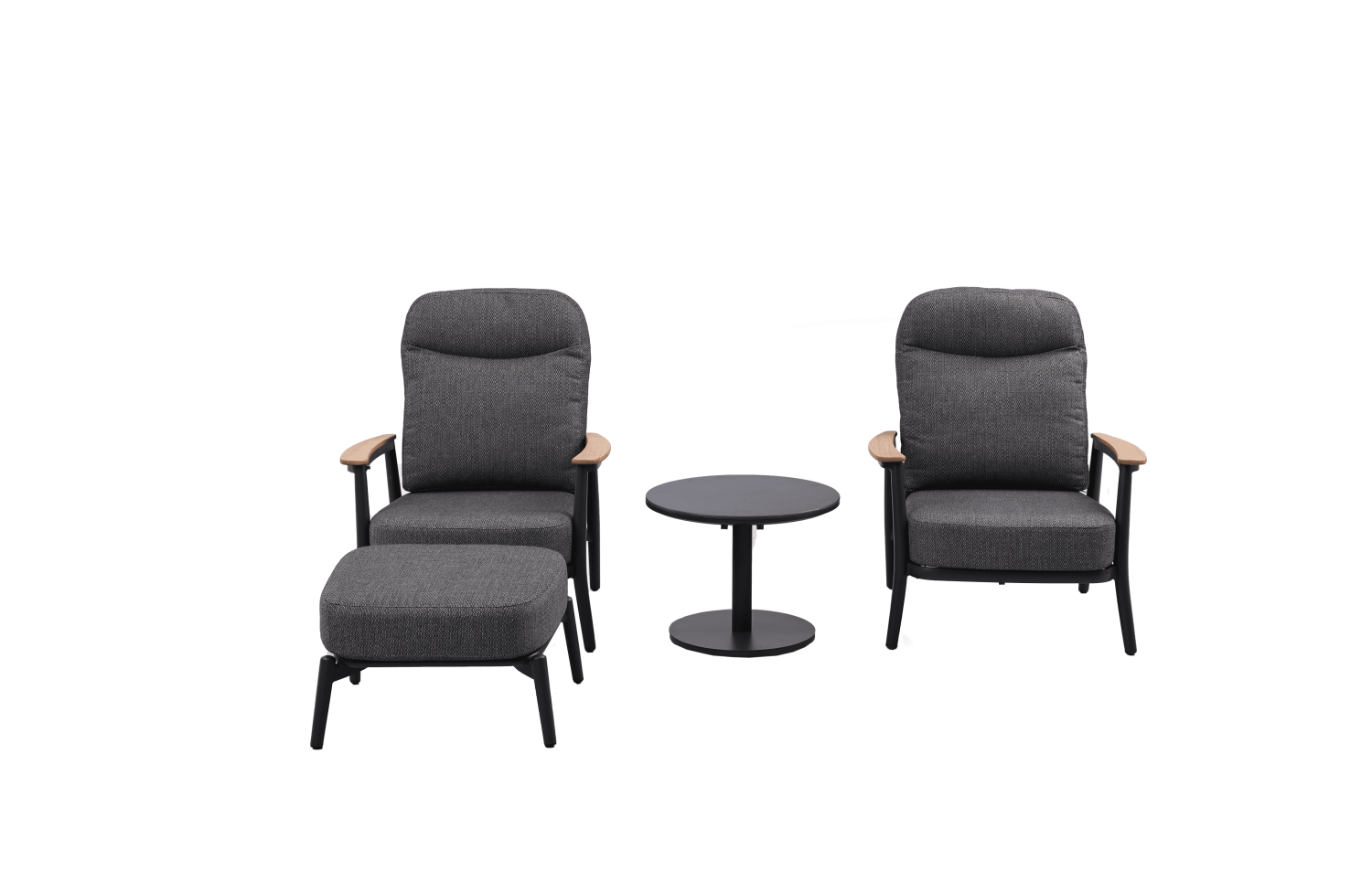 Lounge armchair with folding back (with cushions) SKANDI ROSE SK 50G / ANTHRACITE