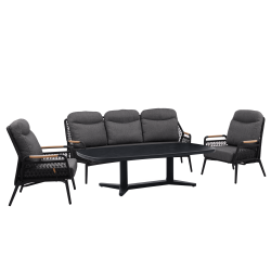 Zestaw wypoczynkowy dla 4 osób (z poduszkami) SKANDI ROSE SK 52G (1 szt) SK 50G (2 szt) SK 55G (1 szt) / ANTHRACITE