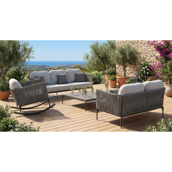 Lounge set (with cushions) SKY LINE BOSTON 24152-LG+24152P-PF/24153-LG+24153P-PF/24168-LG+23511P-PF