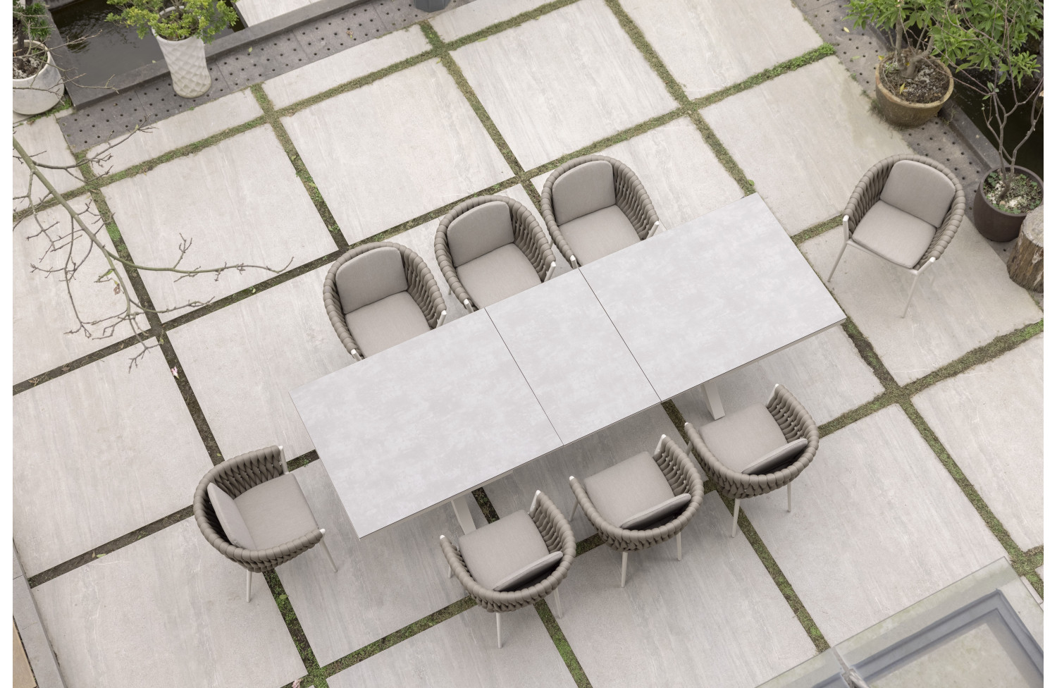 Extension Rectangular Dining Table 240-300 SUNART SUN 30T / TAUPE HPL