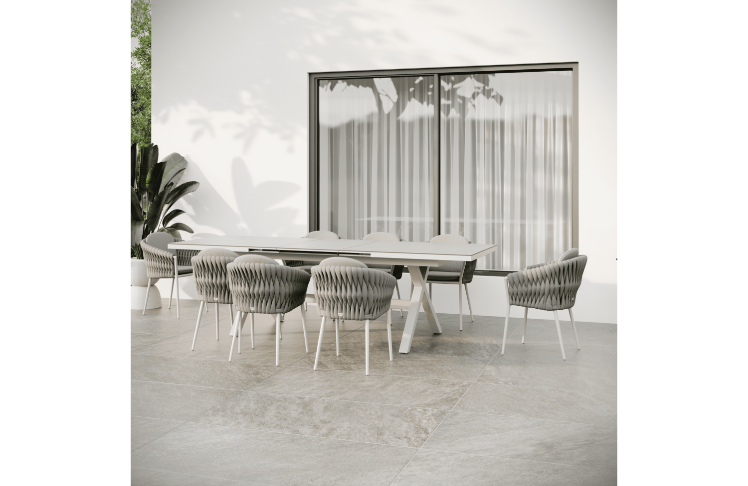 Extension Rectangular Dining Table 240-300 SUNART SUN 30T / TAUPE HPL