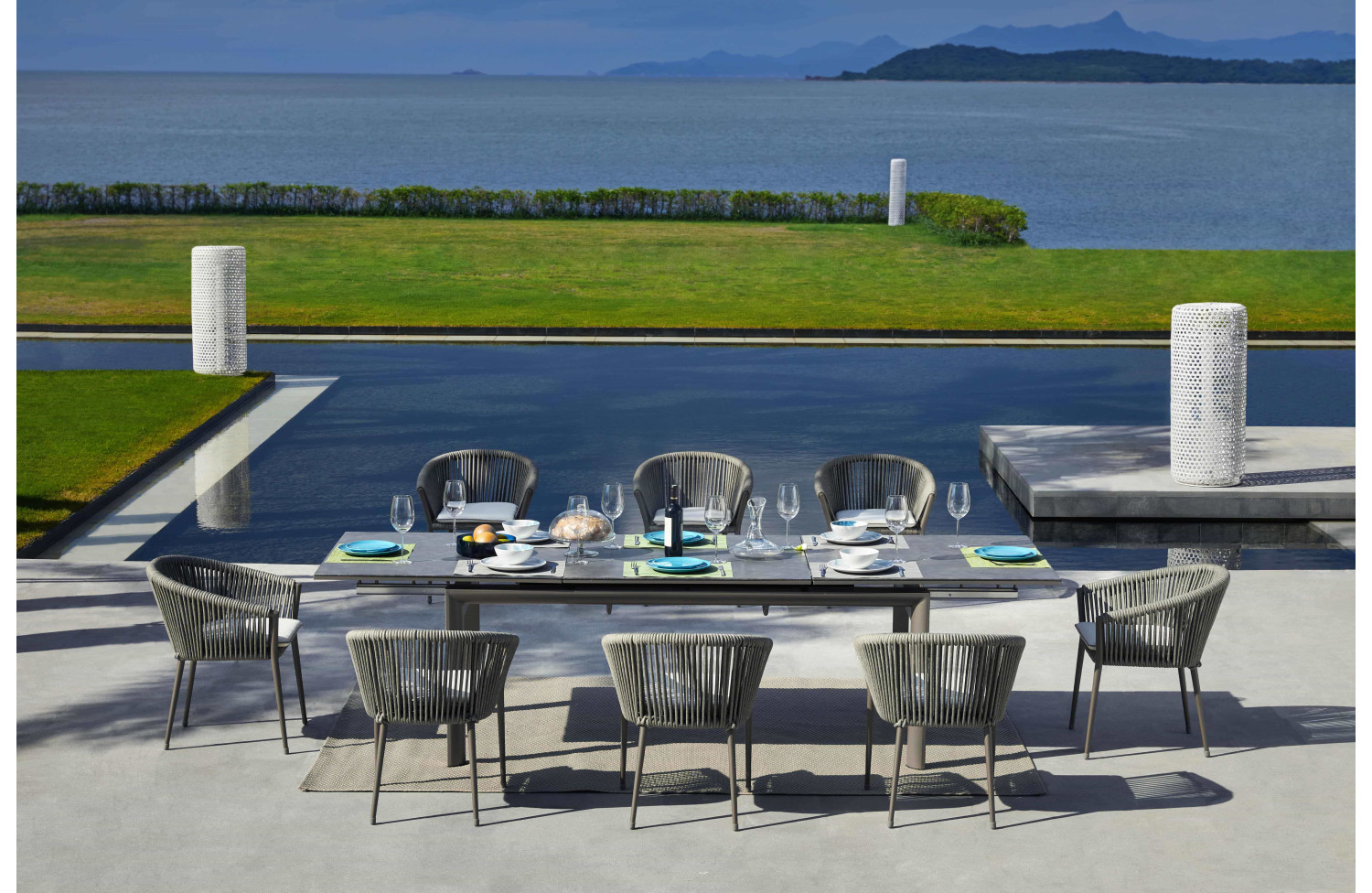 Extension Rectangular Dining Table 240-300 SUNART SUN 30G / ANT HRACITE HPL