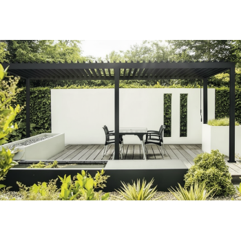 IMPERADOR PERGOLA 3,0 x 6,0 (bez boków) / ANTRACYT / CIEMNE DREWNO