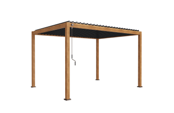 IMPERADOR PERGOLA 3,0 x 4,0 (bez boków) / ANTRACYT / CIEMNE DREWNO