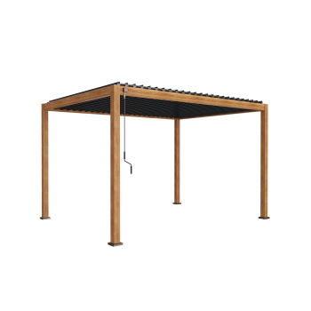 IMPERADOR PERGOLA 3.0 x 4.0 (without sides) / ANTHRACITE / DARK WOOD