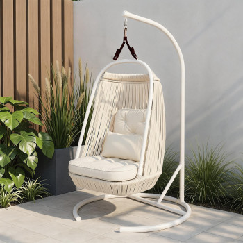 Wisząca huśtawka (z poduszkami) SUNART SUN 84W / WHITE