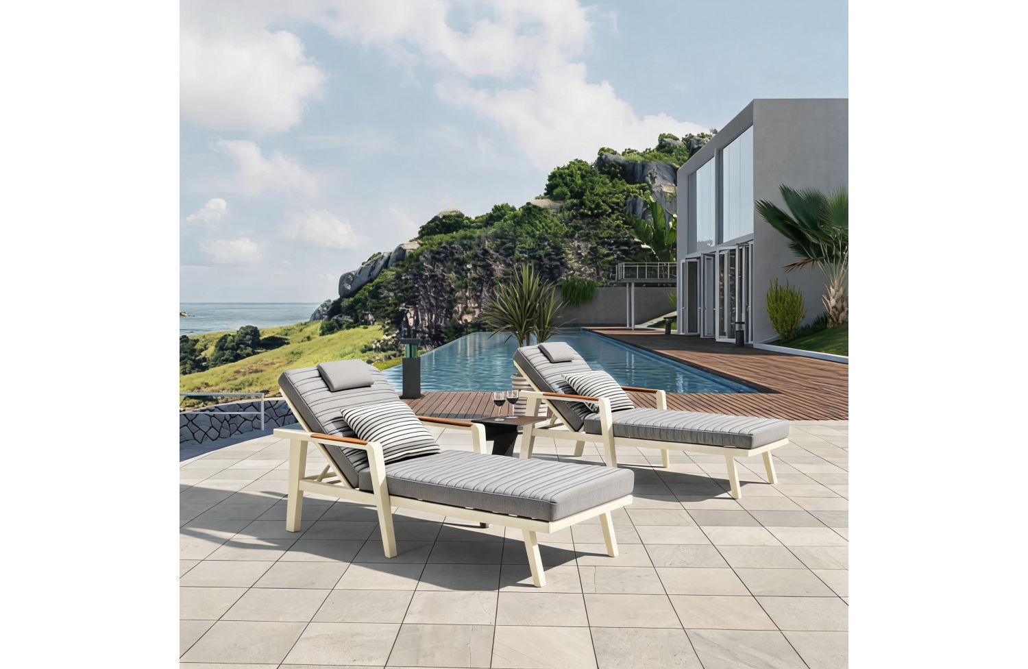 Sunlonger (with cushions) HIGOLD EMOTI 697751 / TAUPE