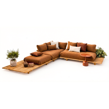 Zestaw narożny dla 5 osób (z poduszkami) CANE-LINE STICKS F55820T (3 szt) / 55820BT (7 szt) / 55820Y151 (2 szt) / 54820Y151 (1 szt) / 55820BY151(7 szt) / NATURAL