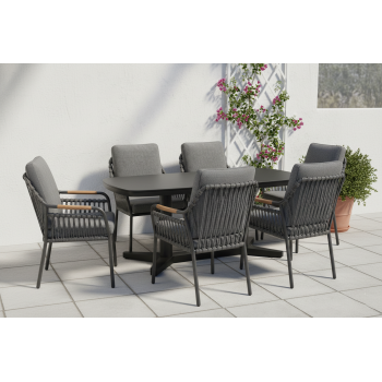 Krzesło z podłokietnikami (z poduszkami) SKANDI SK 56G / ANTHRACITE
