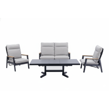 Lounge set (with cushions) SKANDI ROPE SK 06GR (1 pc) / 03GR (2 pcs) / 01G (pc) / ANTHRACITE