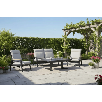 Lounge set (with cushions) SKANDI ROPE SK 06GR (1 pc) / 03GR (2 pcs) / 01G (pc) / ANTHRACITE