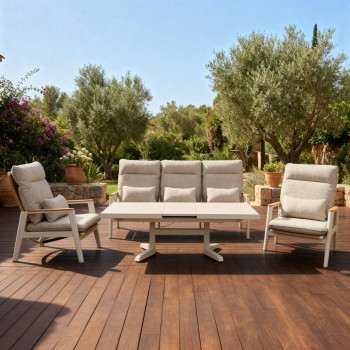 Lounge set (with cushions) SKANDI ROPE SK 02TR (1 pc) / 03TR (2 pcs) / 01T (pc) / TAUPE