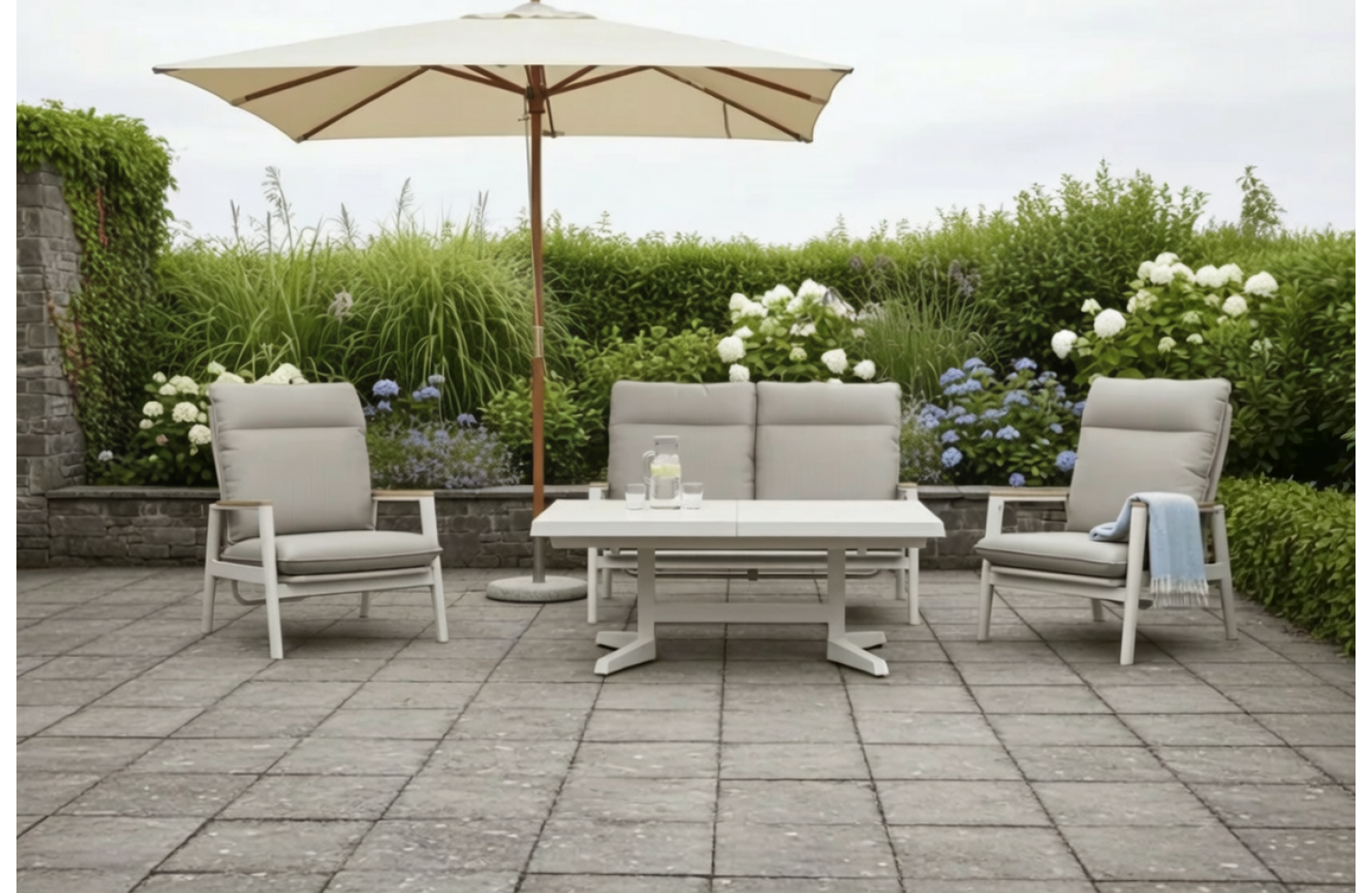 Lounge set (with cushions) SKANDI ROPE SK 06TR (1 pc) / 03TR (2 pcs) / 01T (pc) / TAUPE