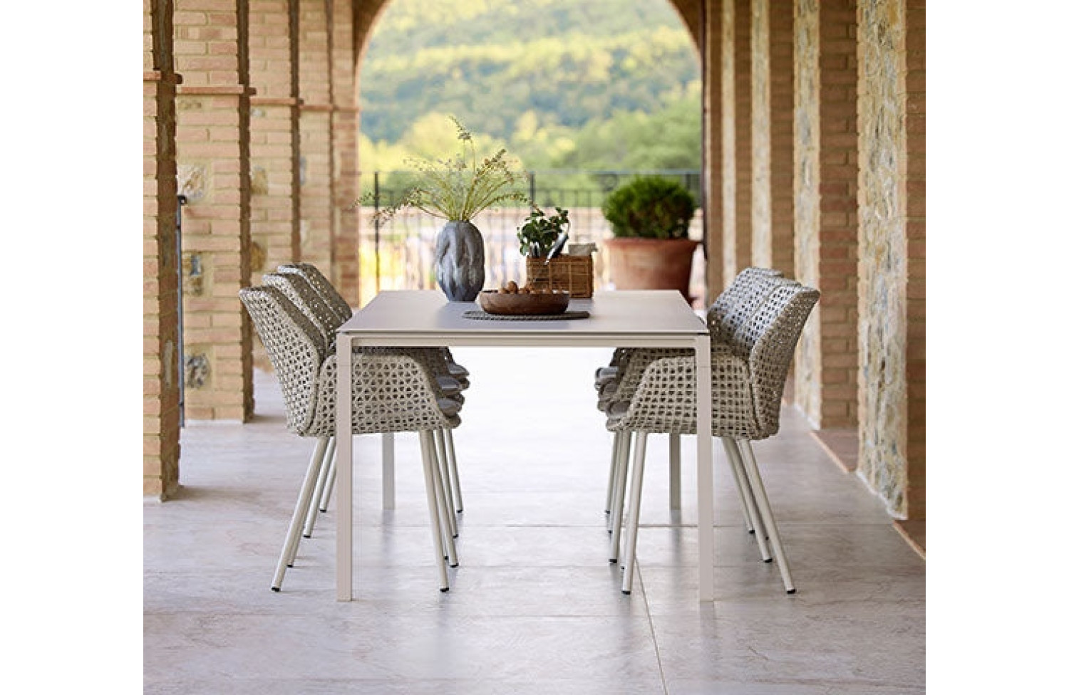 Table top for dining table 200*100 CANE-LINE TOSCANA SAND P200X100CTS