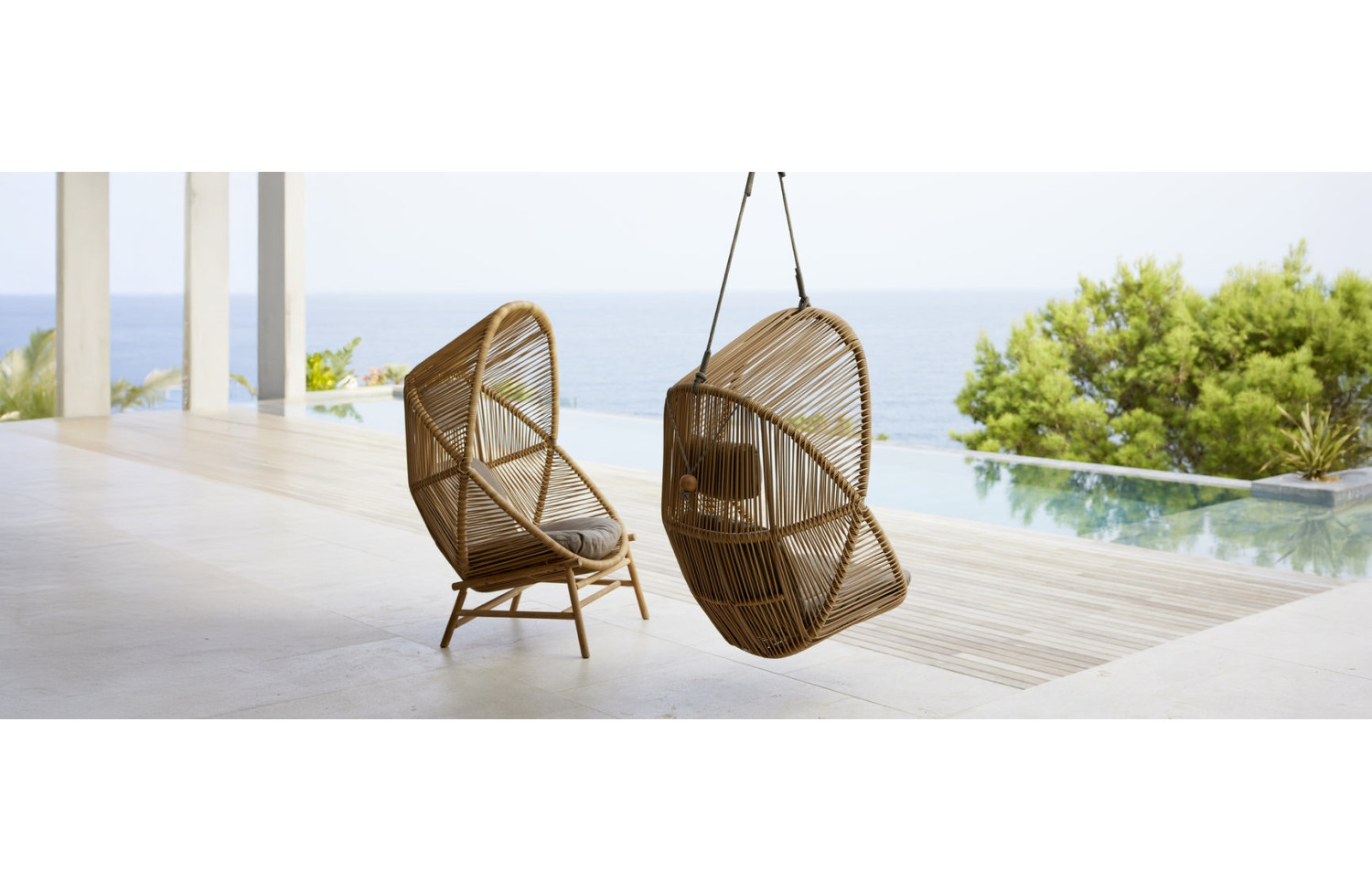 Rocking armchair (with cushion) CANE-LINE HIVE 54700U / F54700TRC / 54700Y151 / 54700NCY151