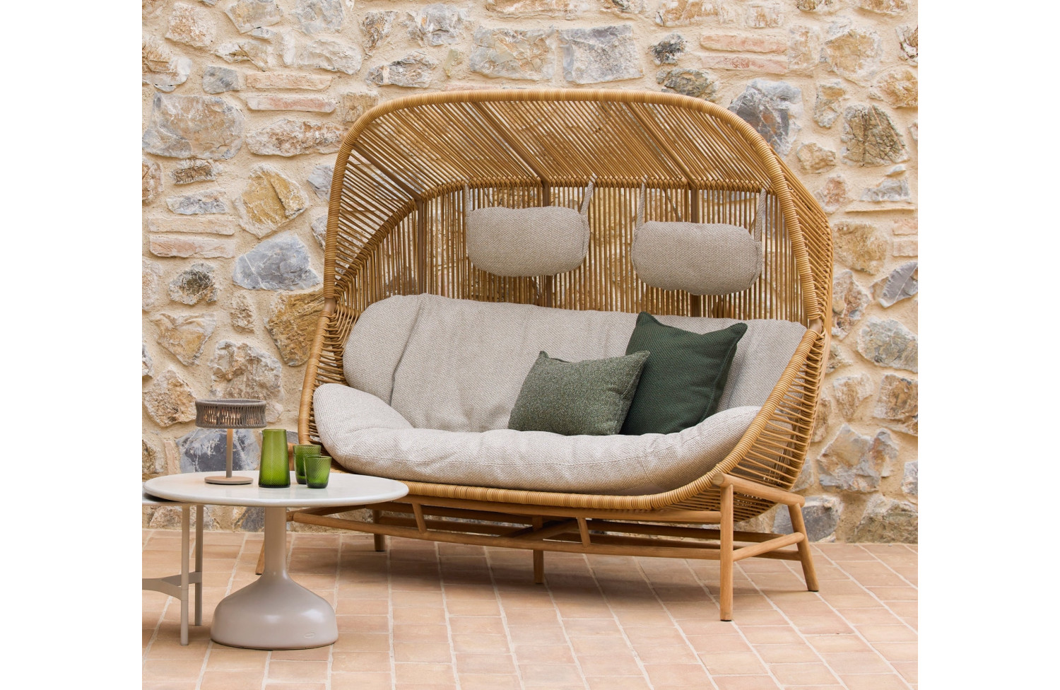 2-seater sofa (with cushion) CANE-LINE HIVE 55700U / F55700T / 55700Y151