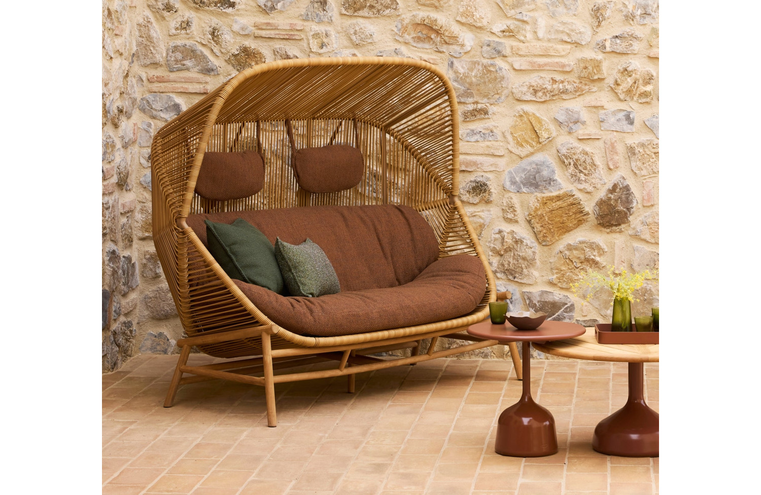 2-seater sofa (with cushion) CANE-LINE HIVE 55700U / F55700T / 55700Y151