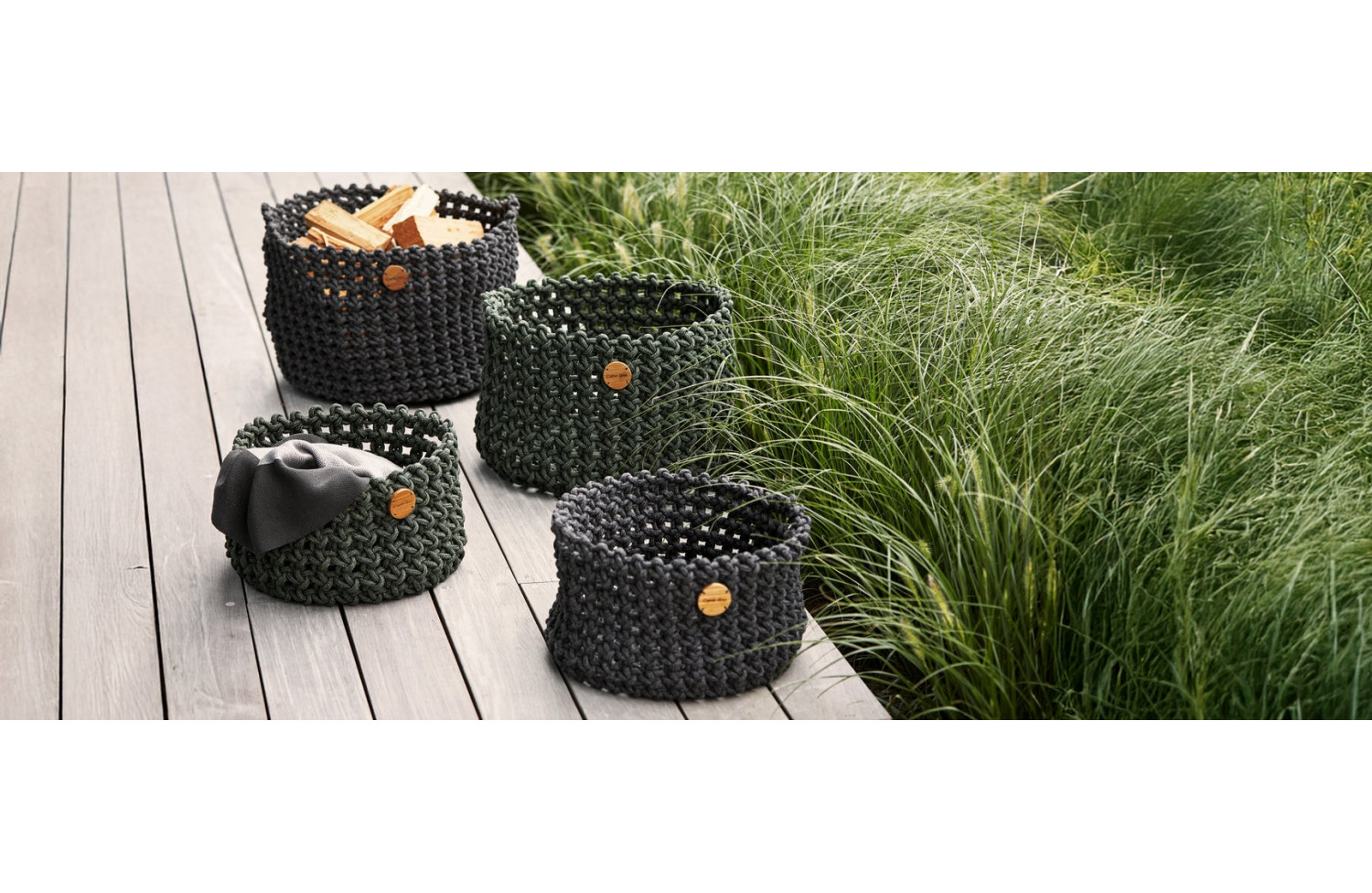 Decorative basket d.40 CANE-LINE 5132RODG