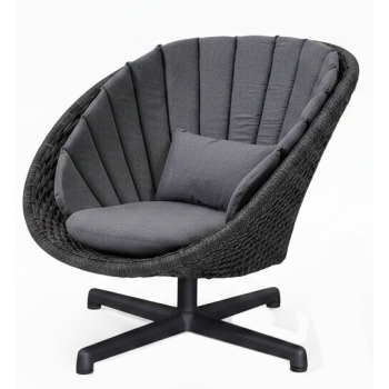 Крісло поворотне з алюмiнiвою базою (з подушокою) CANE-LINE PEACOCK 5458RODGSWB / 5458YS95
