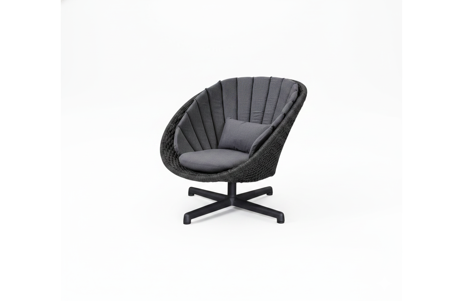 Krzesło obrotowe z aluminiową podstawą (z poduszka) CANE-LINE PEACOCK 5458RODGSWB / 5458YS95