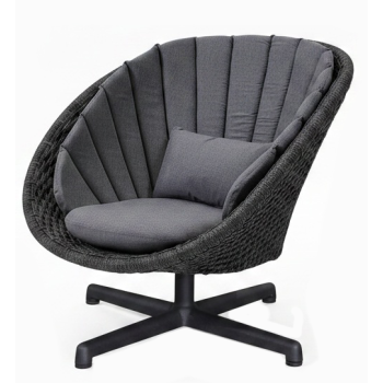Krzesło obrotowe z aluminiową podstawą (z poduszka) CANE-LINE PEACOCK 5458RODGSWB / 5458YS95