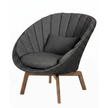 Fotel z drewna tekowego nogi (z poduszka) CANE-LINE PEACOCK 5458RODGT / 5458YS95