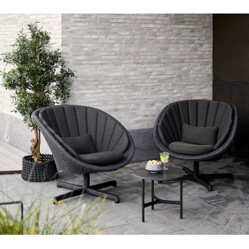 Swivel chair with aluminum base (with cushion) CANE-LINE PEACOCK 5458RODGSWB / 5458YS95
