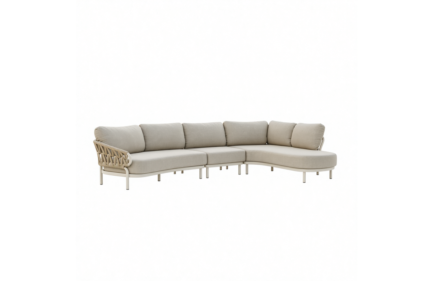 Large corner set LEFT (with cushions) with 2 coffee tables SKANDI SK 63T-L / SK 67T / SK 68T / SK 69T / TAUPE